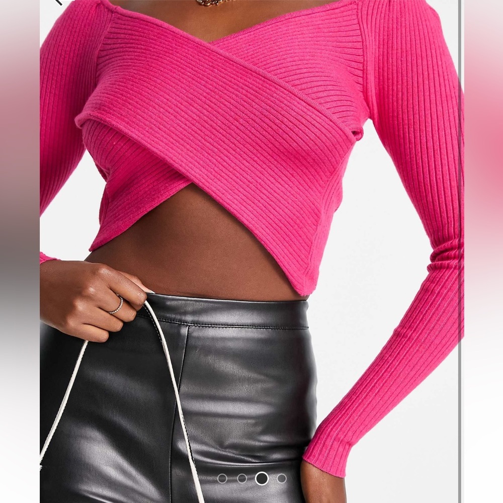 Brave Soul-cropped sweater in pink - Picture 2 of 5